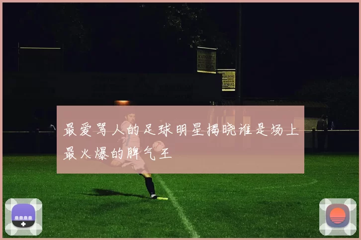最爱骂人的足球明星揭晓谁是场上最火爆的脾气王