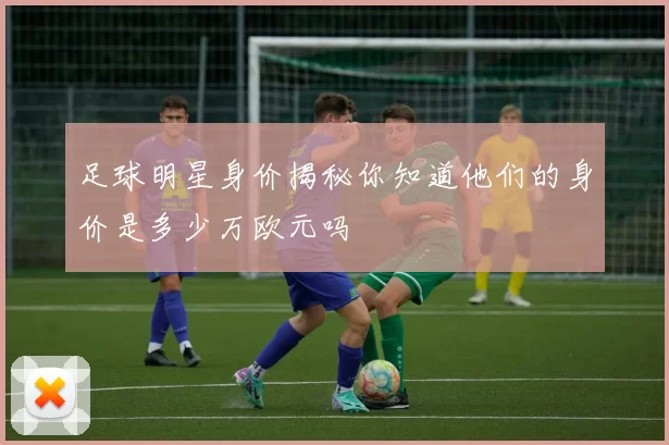 足球明星身价揭秘你知道他们的身价是多少万欧元吗